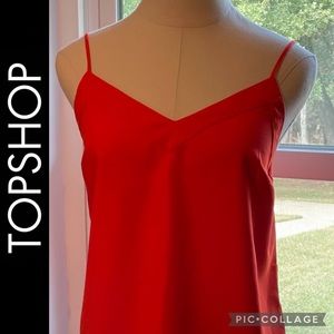 Red/Orange Camisole w/Adjustable Straps, Topshop size 8, NWOT